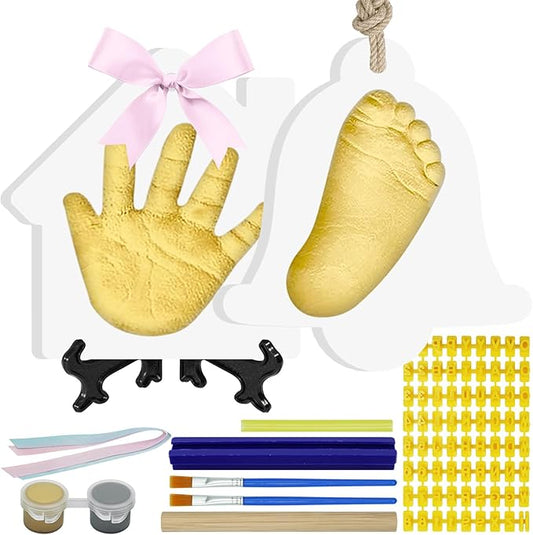 Baby Hand & Footprint Keepsake Kit - Personalized Handprint Footprint Ornament for Newborn Babies, New Mom Gifts, Baby Shower & Registry, Nursery Picture Frame, Pet Paw Print Ornament