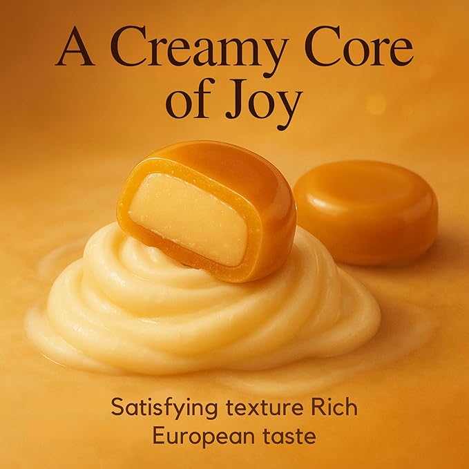 Andy Anand Chocolatier Sugar Free Butter Toffee Hard Candy With Cream Made in Europe Gluten Free, Mouthwatering Experience With Diabetic-friendly, Stevia Sweetened Candy (40 Pcs, 7 Oz)