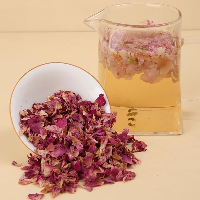 Dried Rose Petals 2.82oz/80g，Edible Rose Petals ，Excellent for cappuccino and cakes. Salad, dessert, tea，Baking，nougat