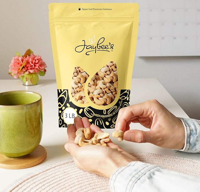 Dill Pickle Cashews 3 Pounds | Gourmet Roasted Cashews – Tangy, Savory, and Crunchy Snack – High-Protein, Vegan Friendly – Perfect for Snacking, Gifting, and Meal Prep | Jaybee's Nuts