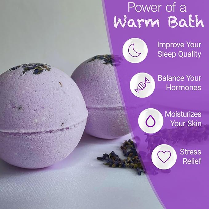 Bath Bombs for Women Spa Gift Set with Lavender Oils Sea Salt Relaxing Birthday Gift for Her Bubble Bath Skincare