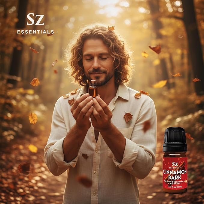 Cinnamon Bark Essential Oil –Vietnamese– 100% Pure & Undiluted – Warm, Rich Aroma with Sweet Undertones – Perfect for Diffuser, Aromatherapy & DIY Blends – Therapeutic Grade, Vegan (5mL)