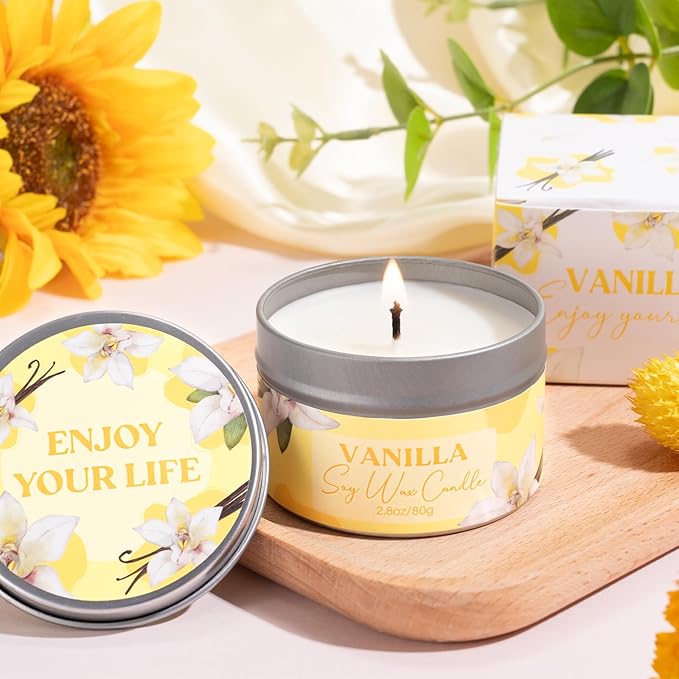 Birthday Gifts for Women, Relaxing Spa Gift Baskets for Women, Warm Vanilla Self Care Package Gifts, Mother's Day Bath and Body Inspirational Gift Set for Mom, Her, Wife, Best Friend, Sister, Coworker