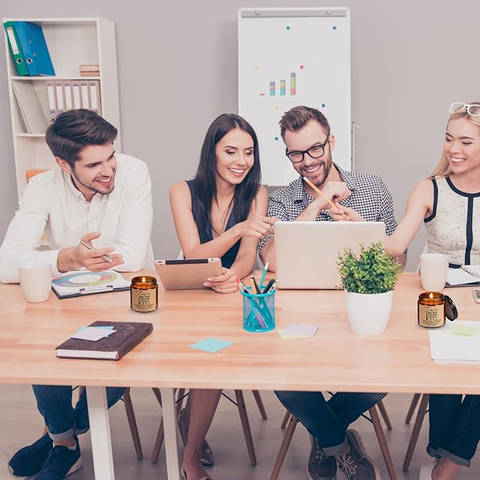 Fumete 10 Pcs Jars Scented Soy Candles 3.5 oz May You Be Proud of The Difference Candles Team Thank You Gifts for Employee Appreciation Gifts Coworker Vet Tech Nurse Teachers(Amber,Team)