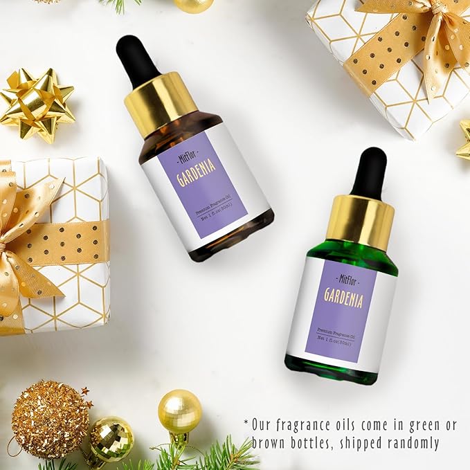 Gardenia Fragrance Oil, MitFlor Single Scented Oil, Large Size Premium Grade Fragrance Oil for Soap & Candle Making, Aromatherapy Diffuser Oil, Creamy Floral Scent for Home Fragrance, 30ml