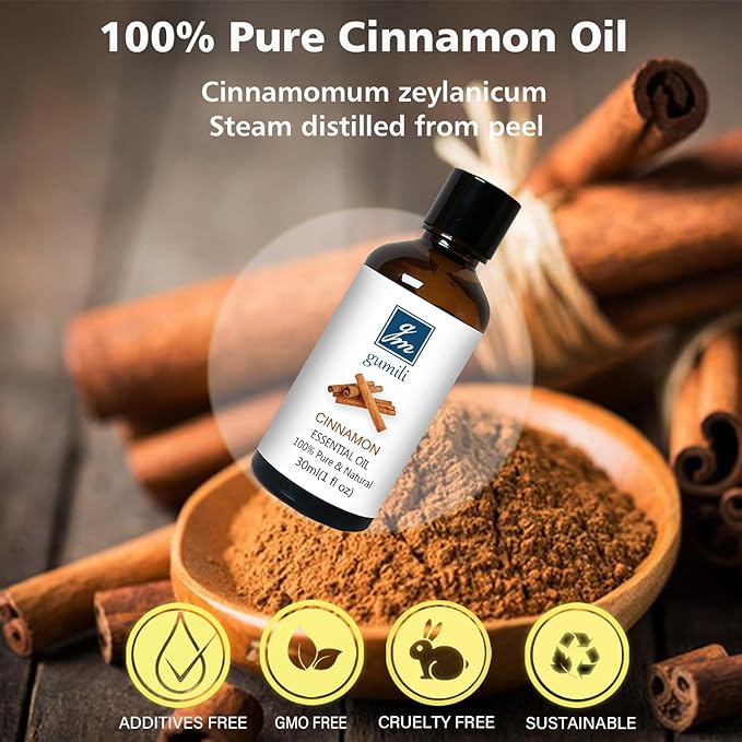 Cinnamon Essential Oil, 100% Pure Undiluted Cinnamon Oil for Diffuser, Massage - 30ml/1 oz