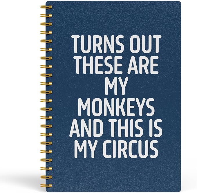 EKGJW Funny Notebooks for Work,Navy Blue Aesthetic Journal, Funny Boss Day Gifts, Boss Gifts for Men Women, Funny Gifts for Boss, Boss Office Decor, Spiral Notebook 5.5x8.3 Inch