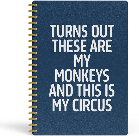 EKGJW Funny Notebooks for Work,Navy Blue Aesthetic Journal, Funny Boss Day Gifts, Boss Gifts for Men Women, Funny Gifts for Boss, Boss Office Decor, Spiral Notebook 5.5x8.3 Inch