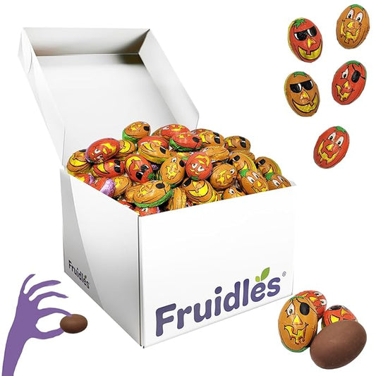 Halloween Pumpkin Pals, Trick-Or-Treat Party Bag Fillers, Individually Wrapped in Multi-color Pumpkin Face Design Foils, Kosher Certified, Box (25 Pounds (Bulk))