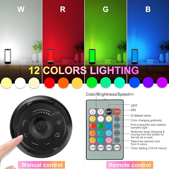 BIGMONAT Bedside Table Lamp with Remote, Color Changing Desk Lamp with Timer, Dimmable RGB Table Light for Computer Bedroom Mood Lighting, Black, 1 Pack