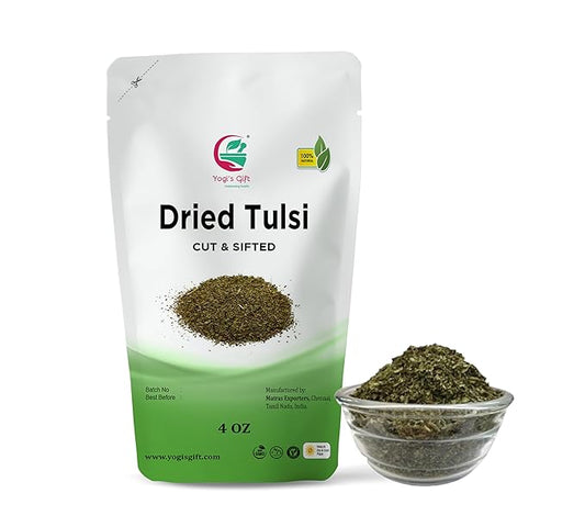 Dried Tulsi | Holy Basil Leaf Tea 4 oz | Relaxing and Calming Tea | 100% Natural | by Yogi's Gift®