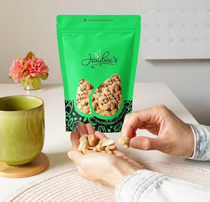 Dill Pickle Cashews 2 Pounds Resealable Pouch | Gourmet Roasted Cashews – Tangy, Savory, and Crunchy Snack – High-Protein, Vegan Friendly – Perfect for Snacking, Gifting, and Meal Prep | Jaybee's Nuts