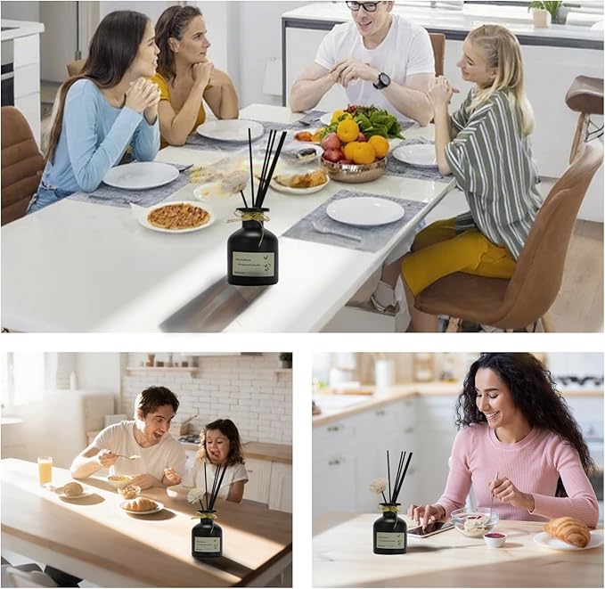 130ML Reed Diffuser for Home -Long-Lasting Fragrance, Elegant Glass Bottle for Office Living Room, Bathroom, Bedroom Decor (Verbena Scent)