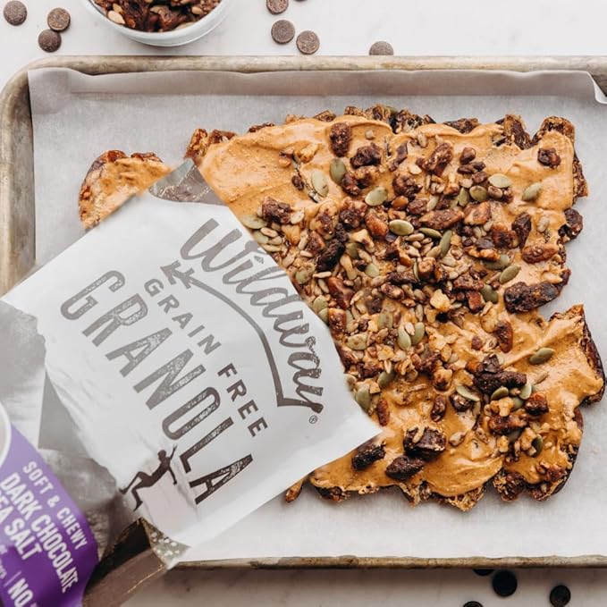 Wildway Keto Granola | Dark Chocolate Sea Salt | Grain-Free Certified Gluten-Free Cereal | Vegan, Low Carb | No Sugar Added | Paleo-Friendly, Non-GMO Fruit & Nut Clusters | Nutrient-Rich | 8oz, 6 Pack