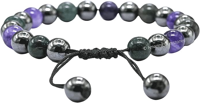 Natural Healing Crystal Bracelet for Women - Mens Bracelet Energy Balancing Gemstones Set - Adjustable Stone Bead Bracelet for Men and Women - Chakra Crystal Therapy Accessory, Meditation