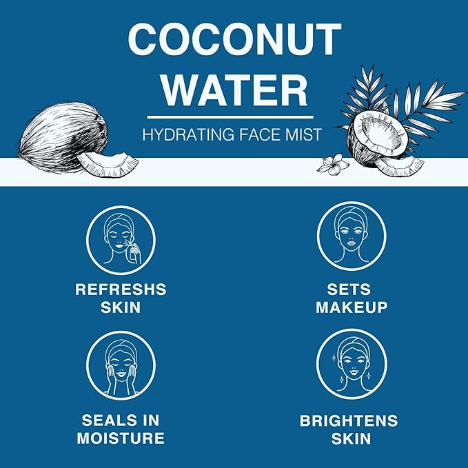 BEAUTE DE PROVENCE | Face & Body Mist Spray - Hydrating Coconut Water With Moisturizing Hyaluronic Acid | Instant Cooling, Conditoning, Hydrating | 8 FL OZ