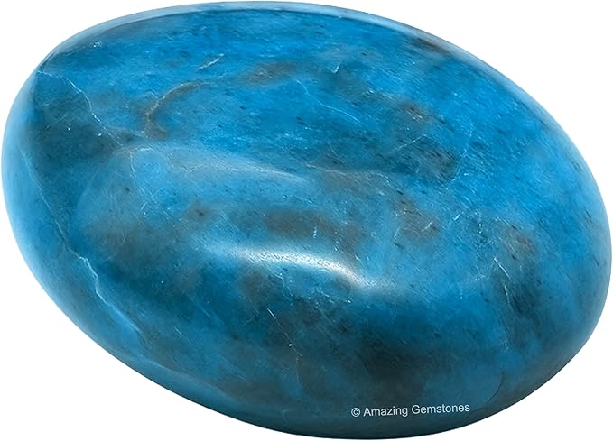 Amazing Gemstone Blue Apatite Crystals and Healing Stones - Palm Stone Crystals Piedra for Good Luck, Balanced Positive Energy, Meditation - Unique Stocking Stuffers and Birthday Gifts for Women, Men