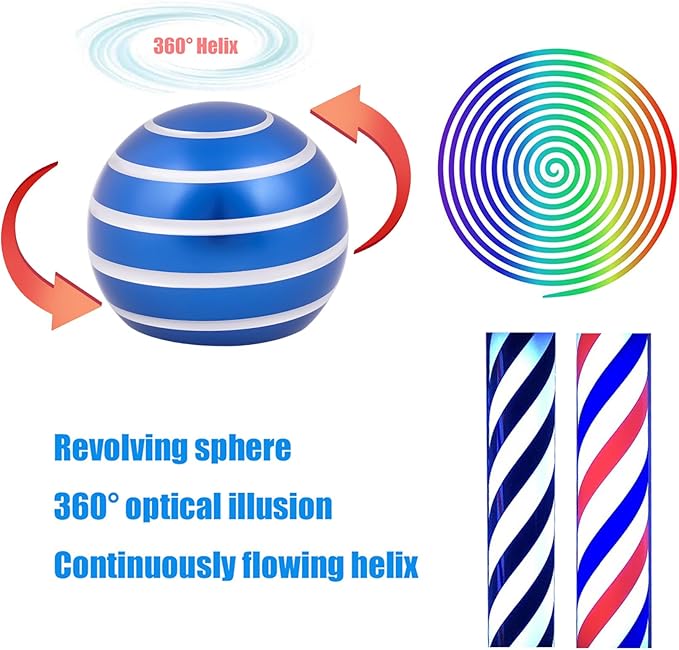 Desk Toys for Fidget Kinetic Cool-Gadgets: 180 Seconds Spinning Toy, Cool-Stuff Thing for Adult Teen Children Kid, Optical-Illusion Stress-Relief Gifts Ball for Man Women Home Office School Christmas
