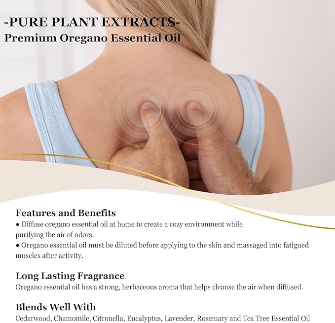 EUQEE Oregano Essential Oil 4oz / 118ML Large Capacity Oregano Oil Pure Aromatherapy Essential Oils with Glass Dropper for Candle Soap Making, Diffusers