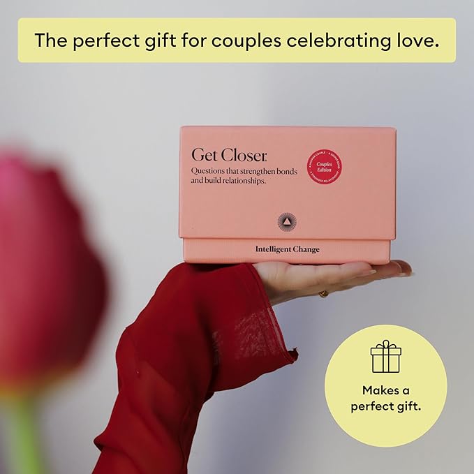 Intelligent Change Get Closer Conversation Cards for Couples, Intimacy Deck Card Game, Fun Date Night Ideas, 100 Icebreaker Couple Questions to Strengthen Bonds and Relationships