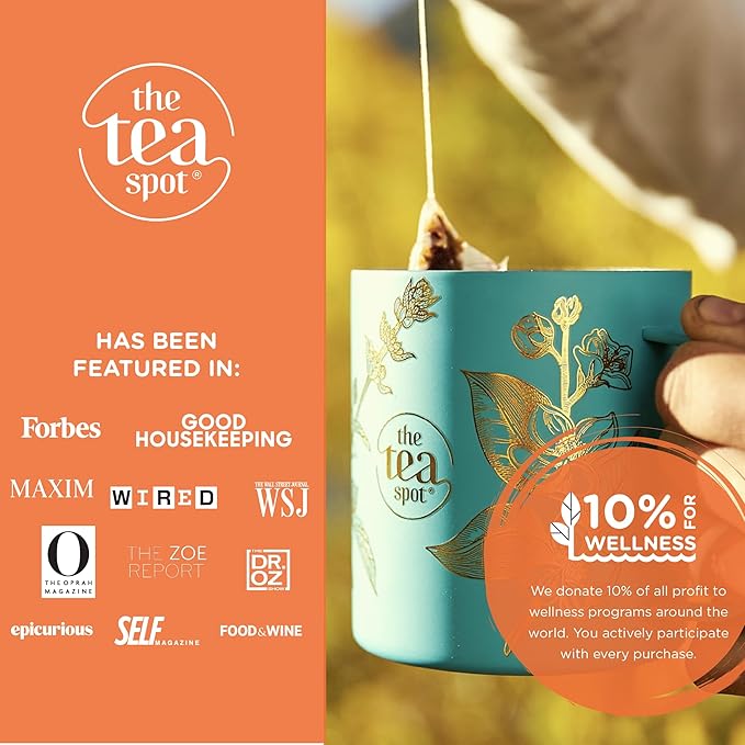 The Tea Spot Blood Orange Smoothie Herbal Tea | Blend of Rooibos Tea, Orange Peel, Hibiscus, Rosehips, Rose Petals, Safflowers, Natural Orange and Vanilla Flavors | Caffeine-Free 15 Tea Bags