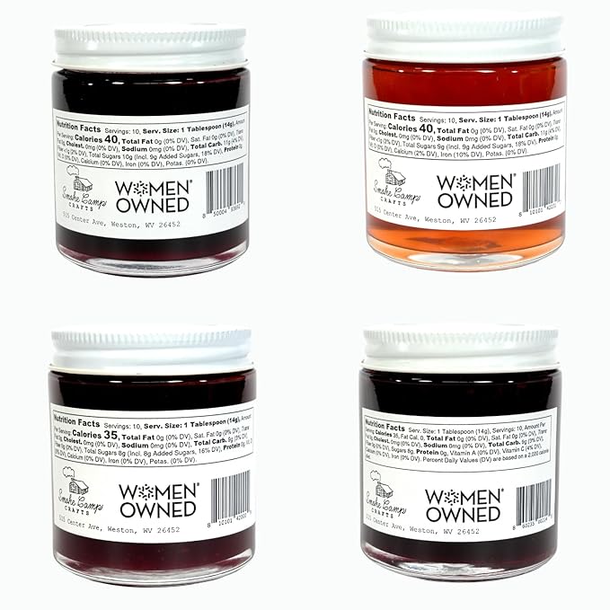 Four Pack Bramble Berry Collection of 5 oz jars of Artisanal Naturally Grown Jams & Jellies