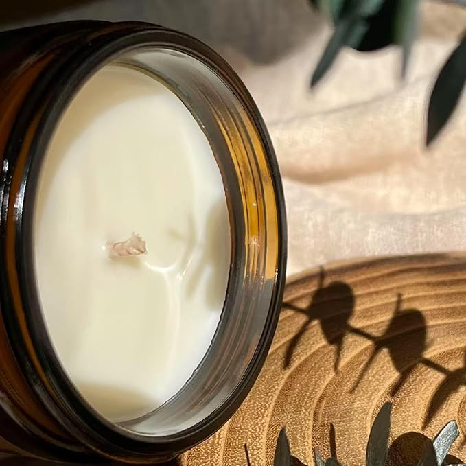 KOTKAS Amber Lavender Eucalyptus Scented Candles – 8oz Masculine Candle Gifts for Men Women, Aromatherapy Candle for Stress Relief Relaxation Calming Sleep Manly Home Decor for Bedroom Bathroom Office