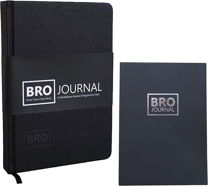 Bro Journal: 12-Week Guided Gratitude, Mindfulness, & Self-Improvement Journal for Men | Unique Daily Prompts, Activities, & Tips for Self-Care & Habit Building | A5 Size | Premium Gift Box Included