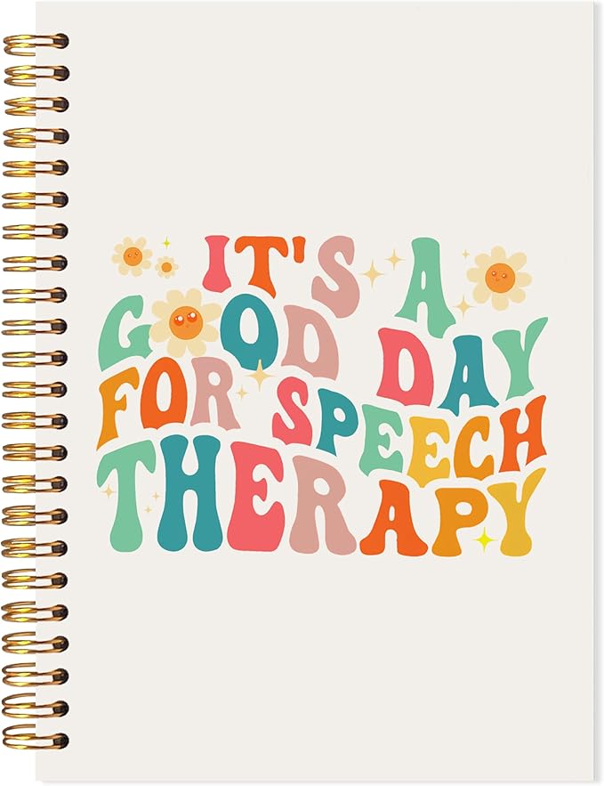 Colorful Speech Therapy Notebook, Therapy Journal Notebook for Therapists Counselors, Speech Language Pathologist SLP Gifts, Mental Health Journal for Women, 5.5x8.3