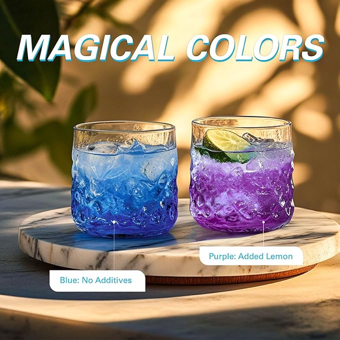 WT WEETEE Butterfly Pea Flower Tea Loose Leaf, 100% Natural & Pure from Whole Dried Butterfly Pea Flowers, Caffeine Free Herbal Tea For Blue & Purple Drinks