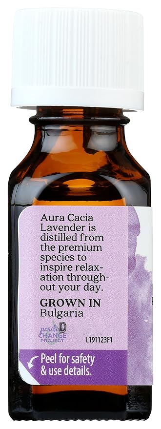 Aura Cacia 100% Pure Lavender Essential Oil GC/MS Tested for Purity 15 ml (0.5 fl. oz.) Lavandula angustifolia