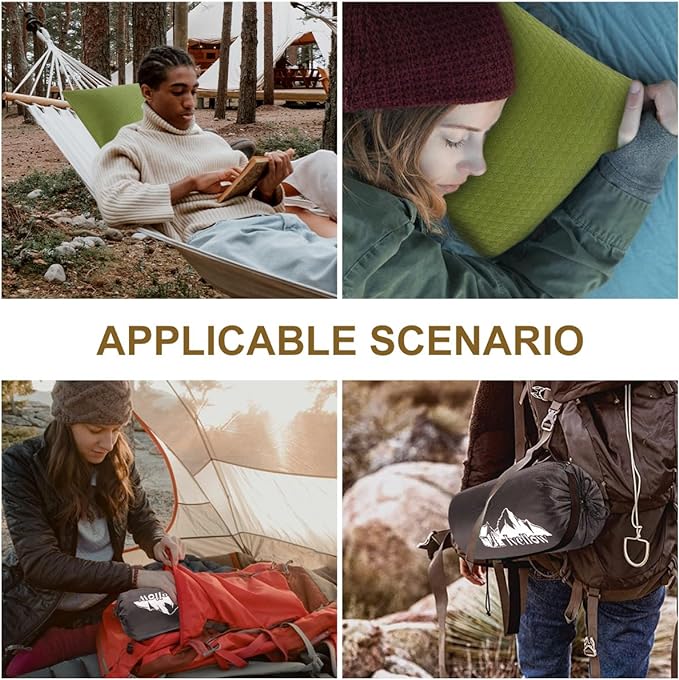 Ivellow Memory Foam Travel Pillow Compressible Camping Pillow for Sleeping Shredded Memory Foam Pillow Compact Firm Supportive Small Pillow for Adults Kids Outdoor Backpacking Hiking Essential Gear-S