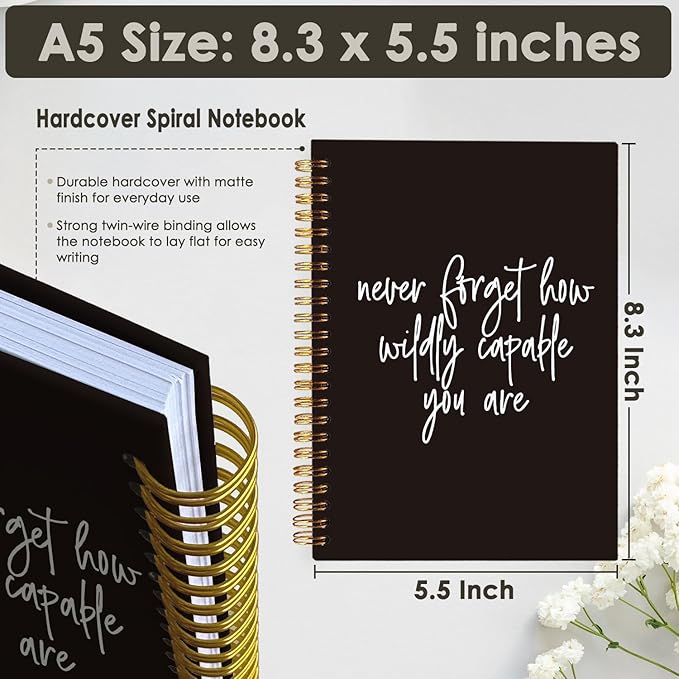 Employee Appreciation Gifts, Team Gifts for Employees, Inspirational Gifts for Friend Coworker, Never Forget How Wildly Capable You are Office Supplies Hardcover Spiral Notebook 5.5x8.3