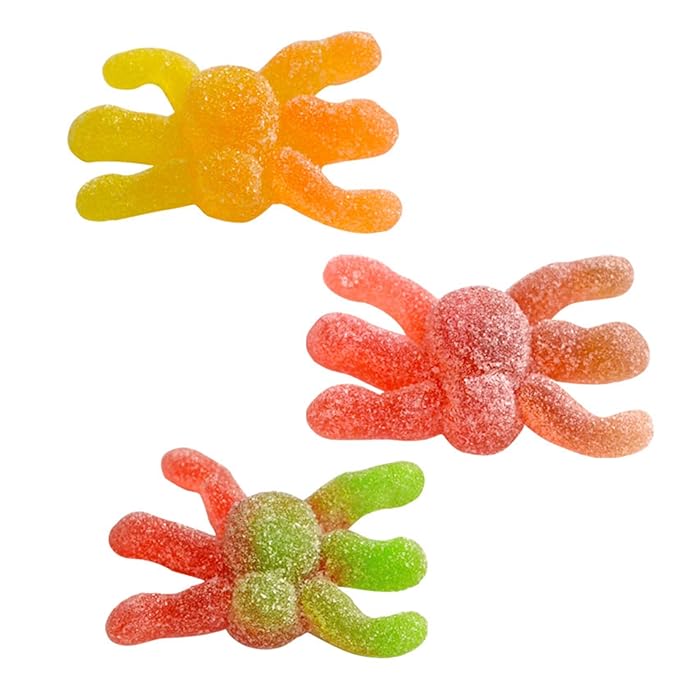 Hairy Gummy Spiders Candy - Sugar Dusted Spider Gummies - Edible Halloween Spiders, by Queen City Candy Cave (2 Pound)