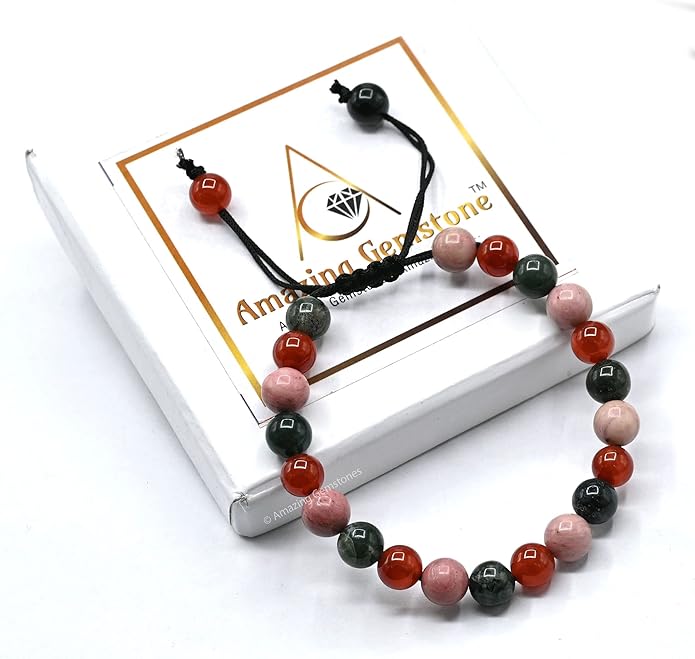 Natural Healing Crystal Bracelet for Women - Mens Bracelet Energy Balancing Gemstones Set - Adjustable Stone Bead Bracelet for Men and Women - Chakra Crystal Therapy Accessory, Meditation