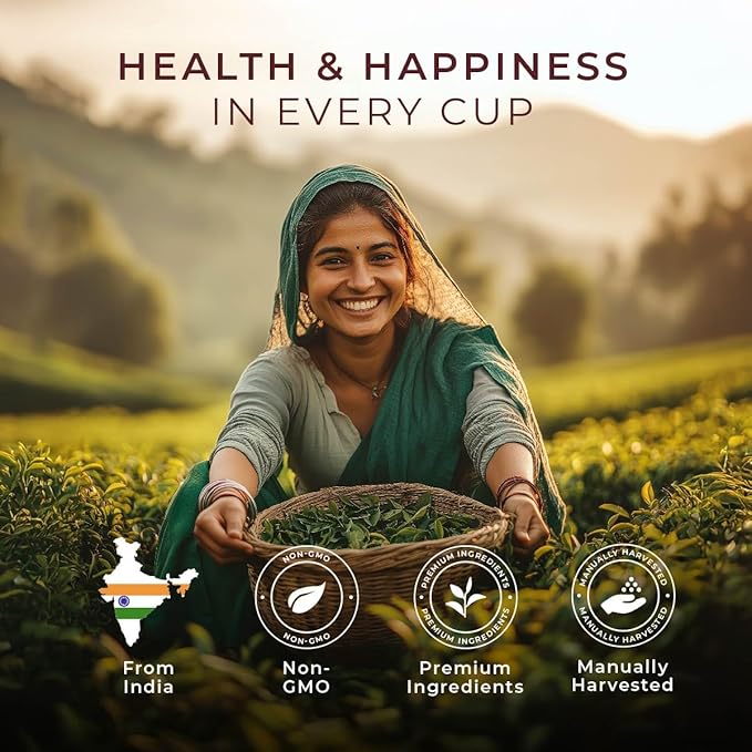 Gya Tea Co Vanilla Chai Tea Bags (20 Bags) - Caffeinated with a Smooth Flavor for Workday - Recharge Yourself with Every Sip - Fruit & Herbal Blends