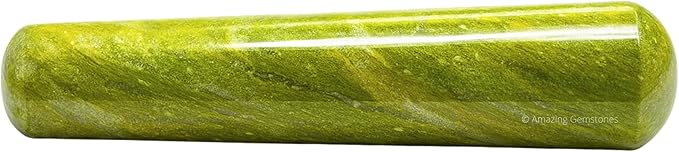 Amazing Gemstone Vesuvianite Crystal Wand Massage Stick - Pelvic Wand Gua Sha for Adults - Crystals and Healing Stones Massage Wands for Adults Gifts (Smooth)