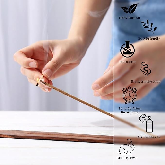 Kasturi Incense Sticks, Organic Hand Dipped Incense, Natural Herbs & Aromatic Ingredients, Contain 40 Sticks Inside, Burn Time 45 to 60 Minutes, Spiritual Gifts, Bliss Incense by Karma Pledge