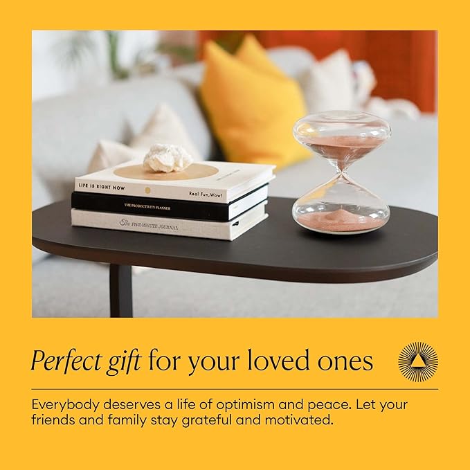 Intelligent Change Mindful Focus 5-Minute Hourglass Sand Timer, Desk Timer for Productivity and Time Management, Minimalist Hourglass Timer, Decorative Gifts, 3.3 (L) x 2.9 (W) inches