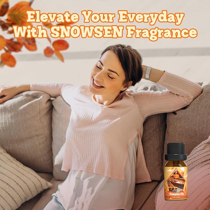 Autumn Essential Oil Set, Fragrance Oil Set for Diffuser, Soap & Candle Making, Humidifiers - Apple Spice, Pumpkin Pie, Pine, Cinnamon, Vanilla, Snickerdoodle Scents Oils for Home Care 6x10ml