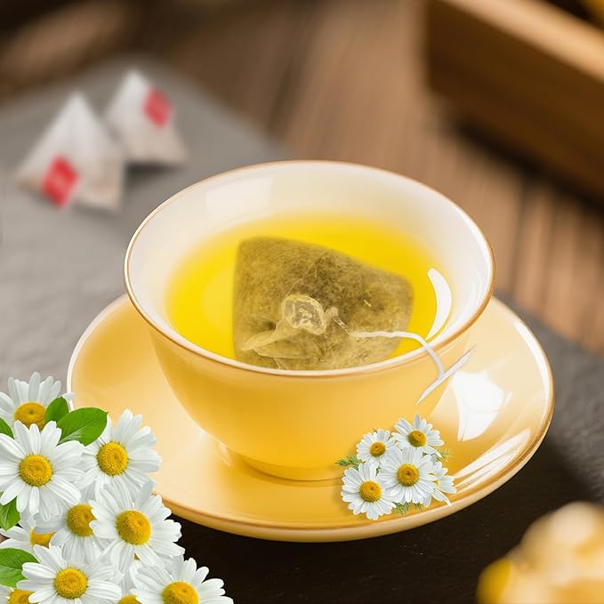 Chamomile Tea Bags, 100% Pure Natural Chamomile Flower Herbal Tea for Relaxation, Caffeine Free, Non-GMO, Additives Free,No Sugar/Gluten（1 Pack/100 Bags)