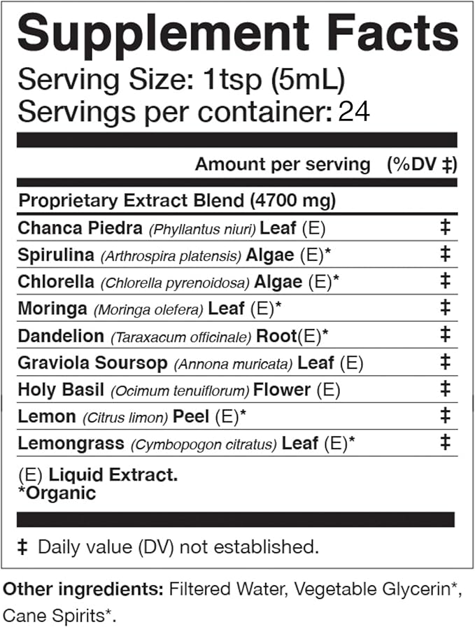 Anima Mundi Apothecary Viridem Greens Detox Elixir - GI & Liver Detox Liquid Supplement, Natural Herb Cleanse with Chlorophyll, Moringa + Organic Chlorella - Add to Juice & Teas (4oz / 118ml)