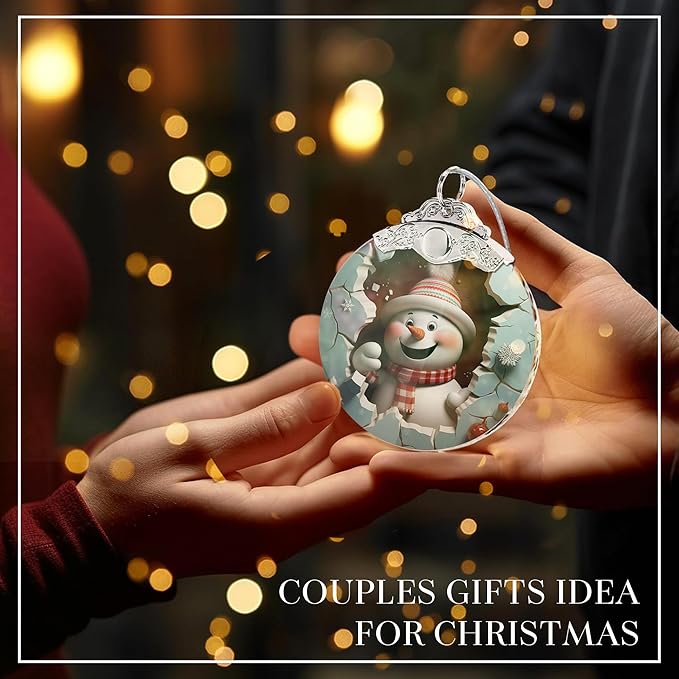 2025 Christmas Ornament, Christmas Tree 4 Inch Acrylic Ornament Art, Christmas Ornaments, Christmas Tree Ornaments, Gag Gifts Funny Adult, Christmas Decorations (Cute Snowman)