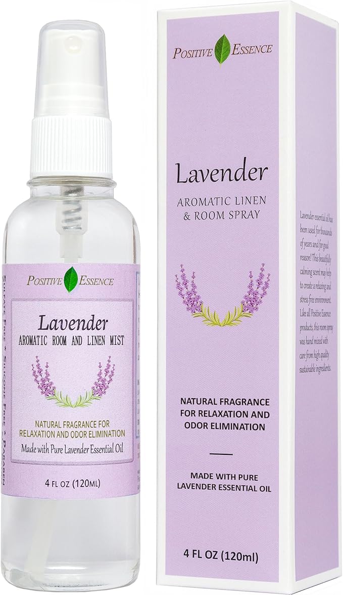 Lavender Linen and Room Spray, Natural Aromatherapy Sleep Spray for Relaxation and Stress Relief, Lavender Essential Oil for Pillows or Bedding, Odor Eliminator
