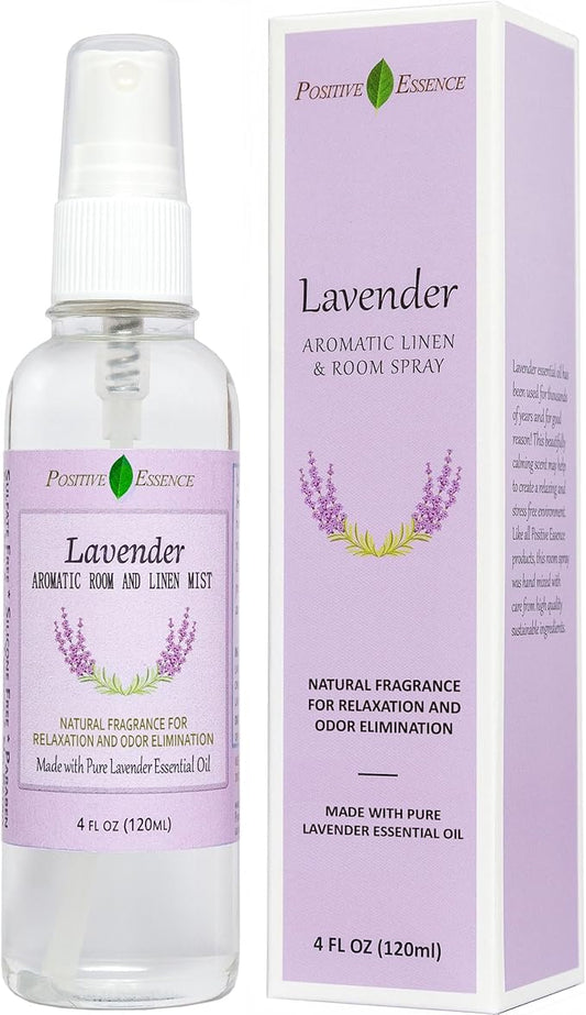 Lavender Linen and Room Spray, Natural Aromatherapy Sleep Spray for Relaxation and Stress Relief, Lavender Essential Oil for Pillows or Bedding, Odor Eliminator