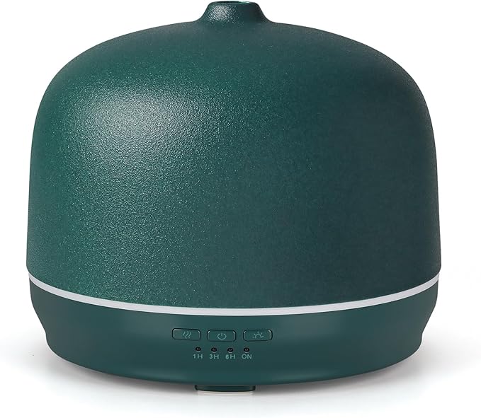 Ceramic Essential Oil Diffusers for Home Large Room, 500ml Aromatherapy Scent Air Diffuser Bedroom Ultrasonic Aroma Defusers with Timed -Green