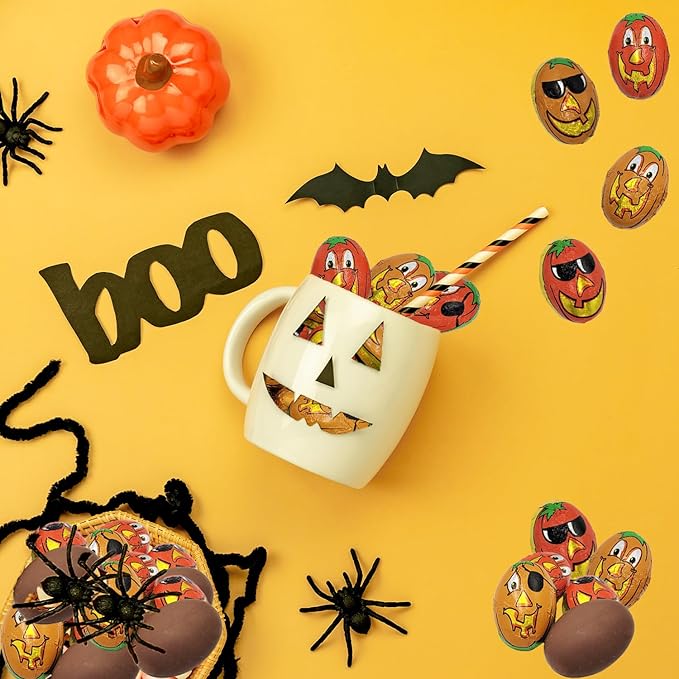 Fruidles Halloween Trick-Or-Treat Party Bag Fillers Pumpkin Pals, Individually Wrapped in Multi-color Pumpkin Face Design Foils, Kosher Certified, Box - Bulk (5 Pounds)