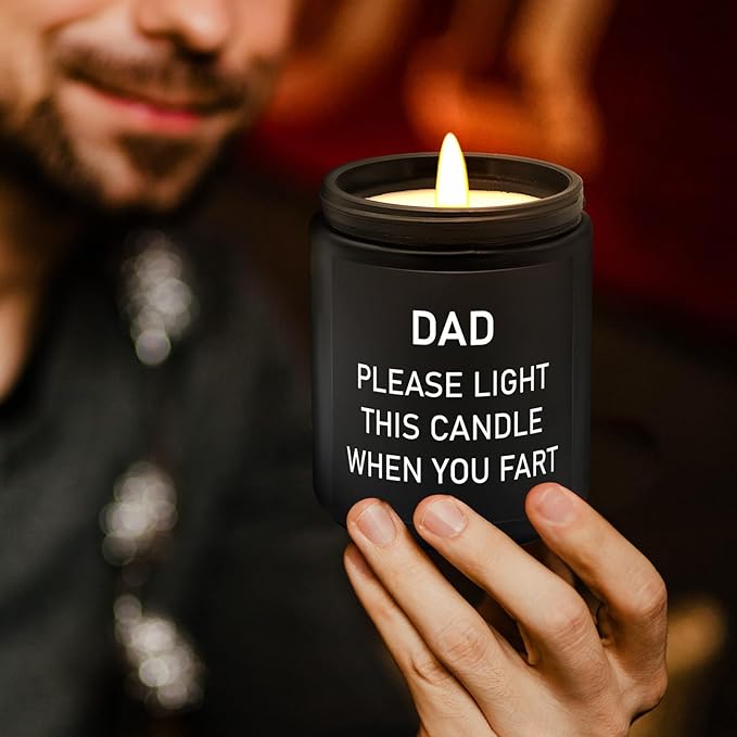 Lihome Gifts for Dad from Daughter Son - Funny Fathers Day & Thanksgiving & Christmas Gifts - Smoke Vanilla Scented Candle (7OZ)