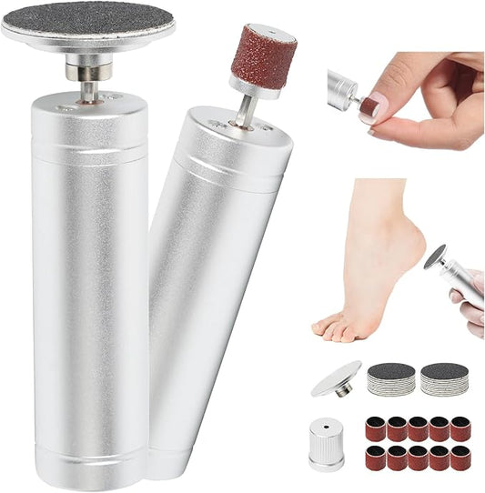 Electric Foot Callus Remover, 2 in 1 Electric Nail File Kit, Multispeed Adjustable Foot Scrubber with Sandpaper Disk, Foot File Pedicure Tools for Feet Dead Skin