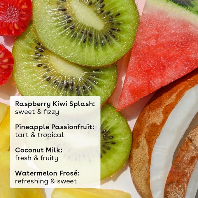 eos 100% Natural Lip Balms- Coconut Milk, Pineapple Passionfruit, Watermelon Frosé & Raspberry Kiwi Splash, All-Day Moisture Lip Care, 0.14 oz, 4-Pack